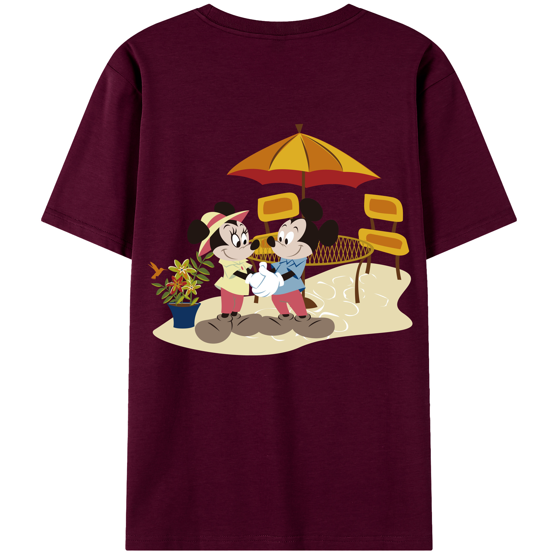 （画像用） ミッキーマウス Mickey Mouse レディース半袖Tシャツ(バックプリント)